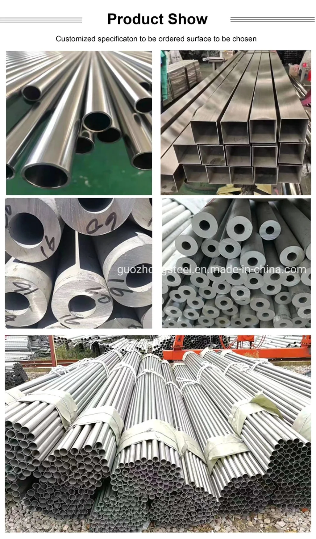 Construction Material 304 304L 316 316L 310S 321 Welded Seamless Stainless Steel Tube Round Square Section Steel